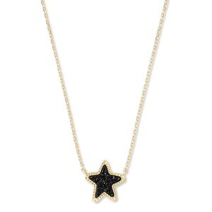Kendra Scott Gold Jae Necklace in Black Druzy